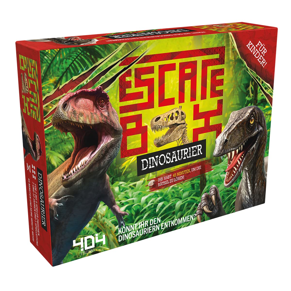 404 Editions Asmodee Escape Box Dinosaur Children's Game Puzzle Game 2-5 Players From 7+ Years 45+ Minutes Playing Time German