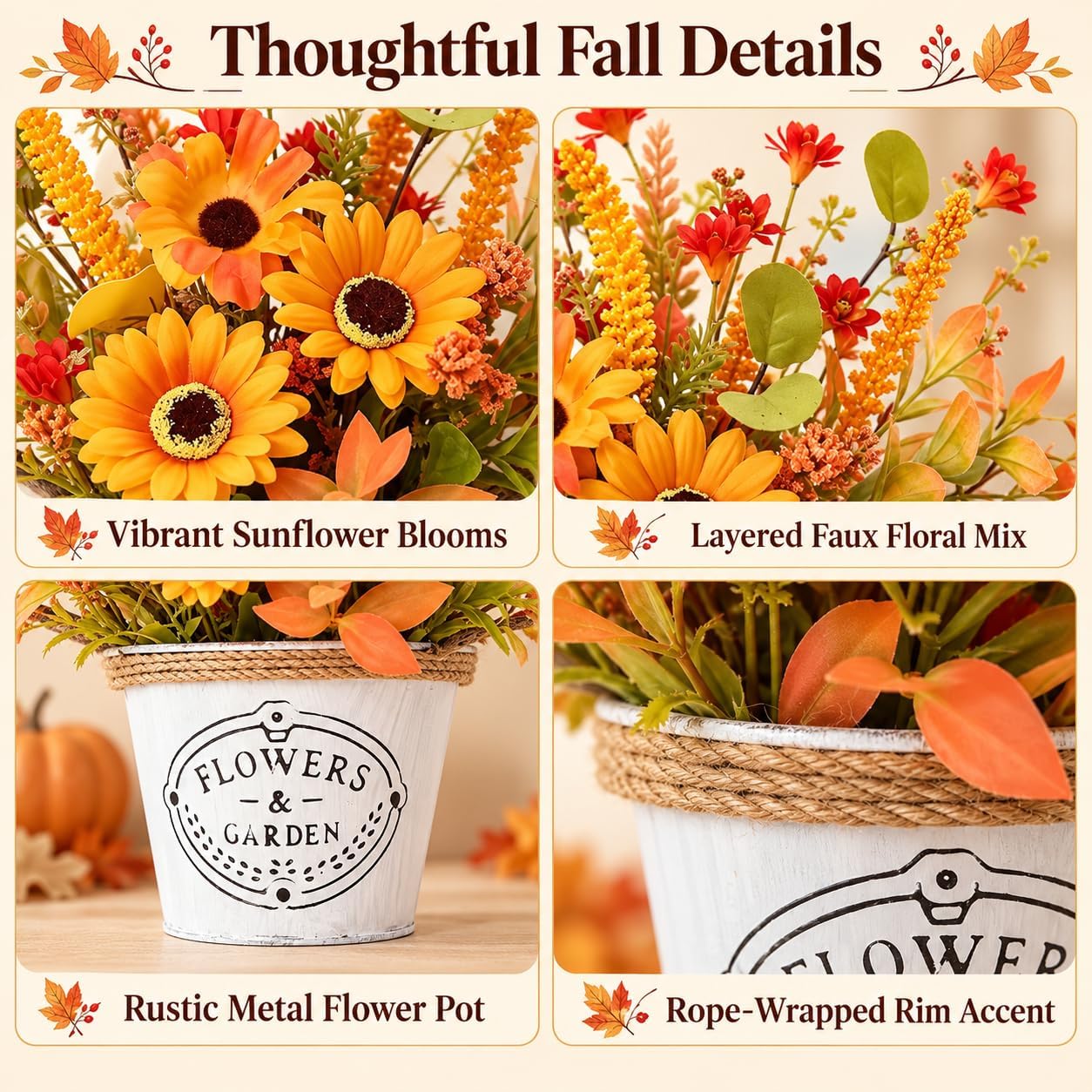 Fall Thanksgiving Table Decor, Centerpieces for Tables