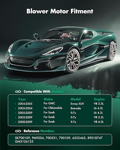 Vista 721 de SCITOO 700188 Reemplazo del motor del ventilador HVAC con jaula de ventilador para Toyota Tacoma 2005-2015, reemplazo OE - 87103-04043, 87103-04044