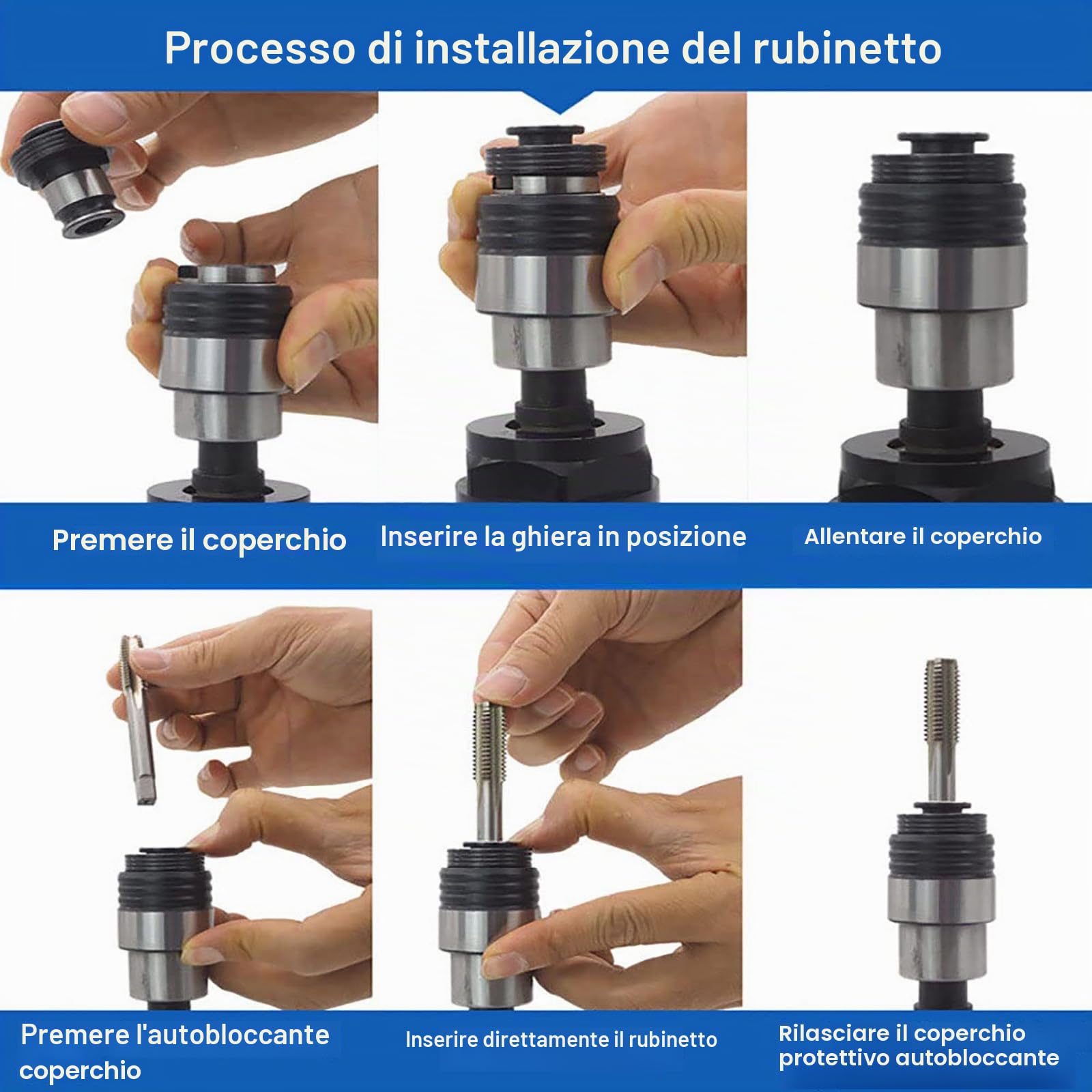 Maschiatrice Pneumatica M3-M12, Maschiatrice Pneumatica A Testa Autobloccante, velocità Regolabile, per Maschiatura Acciaio, Ferro, Rame, Alluminio, Plastica