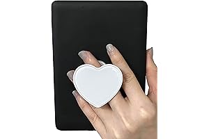 Sturdy Cute Heart Collapsible Grip & Stand for E-Readers & Smartphones (White)