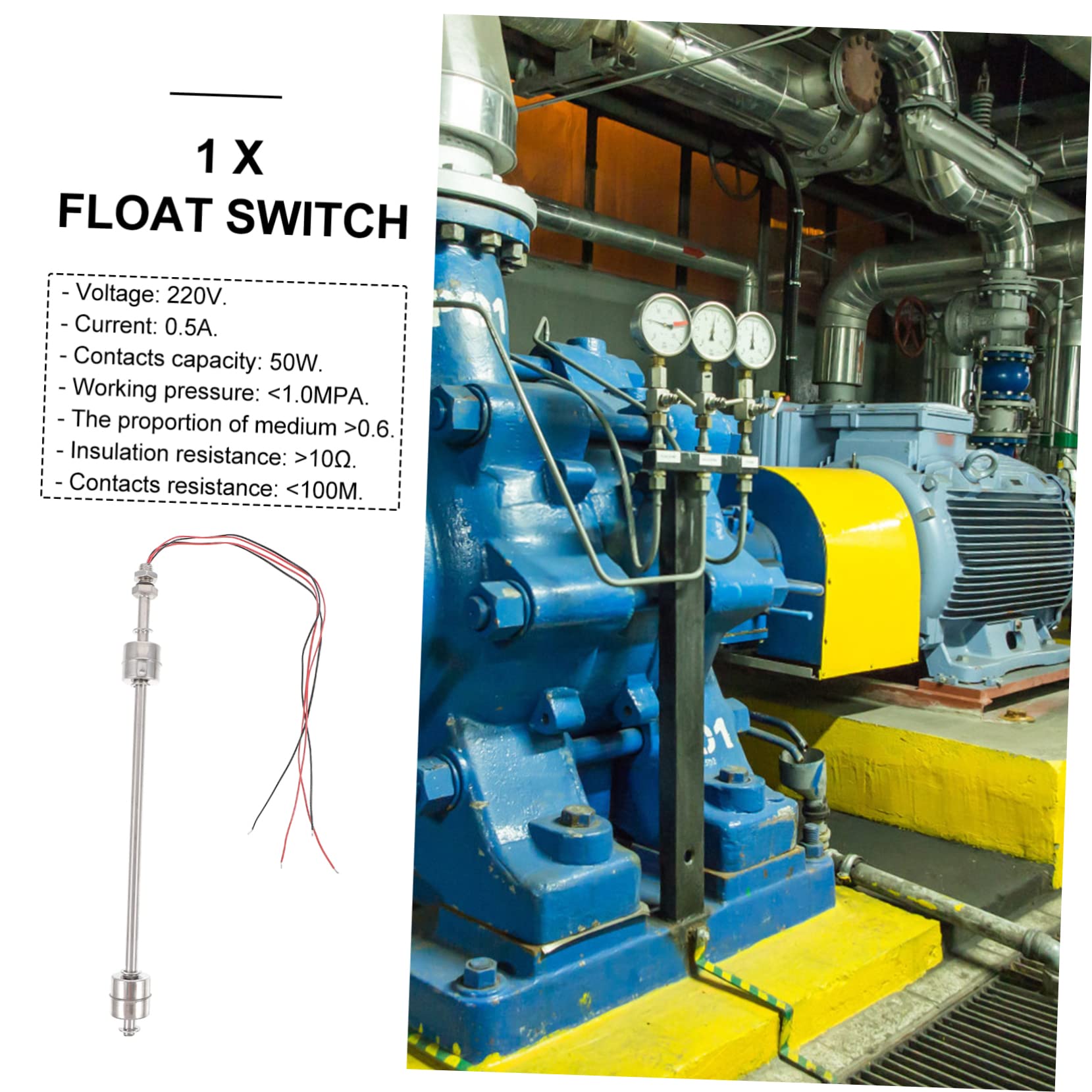 ULTECHNOVO 3pezzi Interruttore Galleggiante Acciaio Inossidabile Per Sensore Di Accessorio Pratico Per Serbatoi e Acquari Design Compatto e Duraturo Alta Precisione Per Monitoraggio Liquidi e