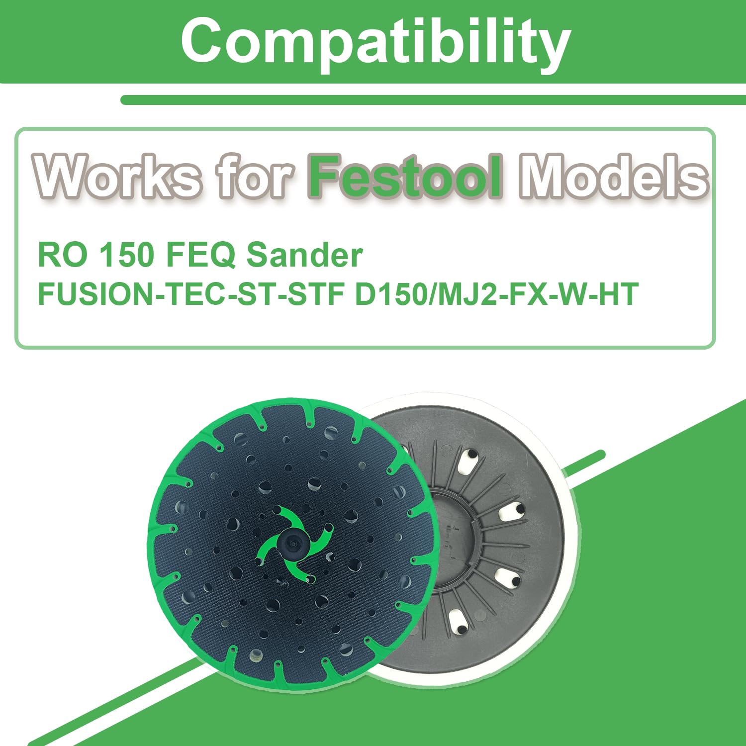 202461 Festool Rotex RO 150 FEQ Reemplazo de almohadilla de lijado de 6 pulgadas, apto para lijadora Festool RO 150 FEQ, discos de lijadora suaves