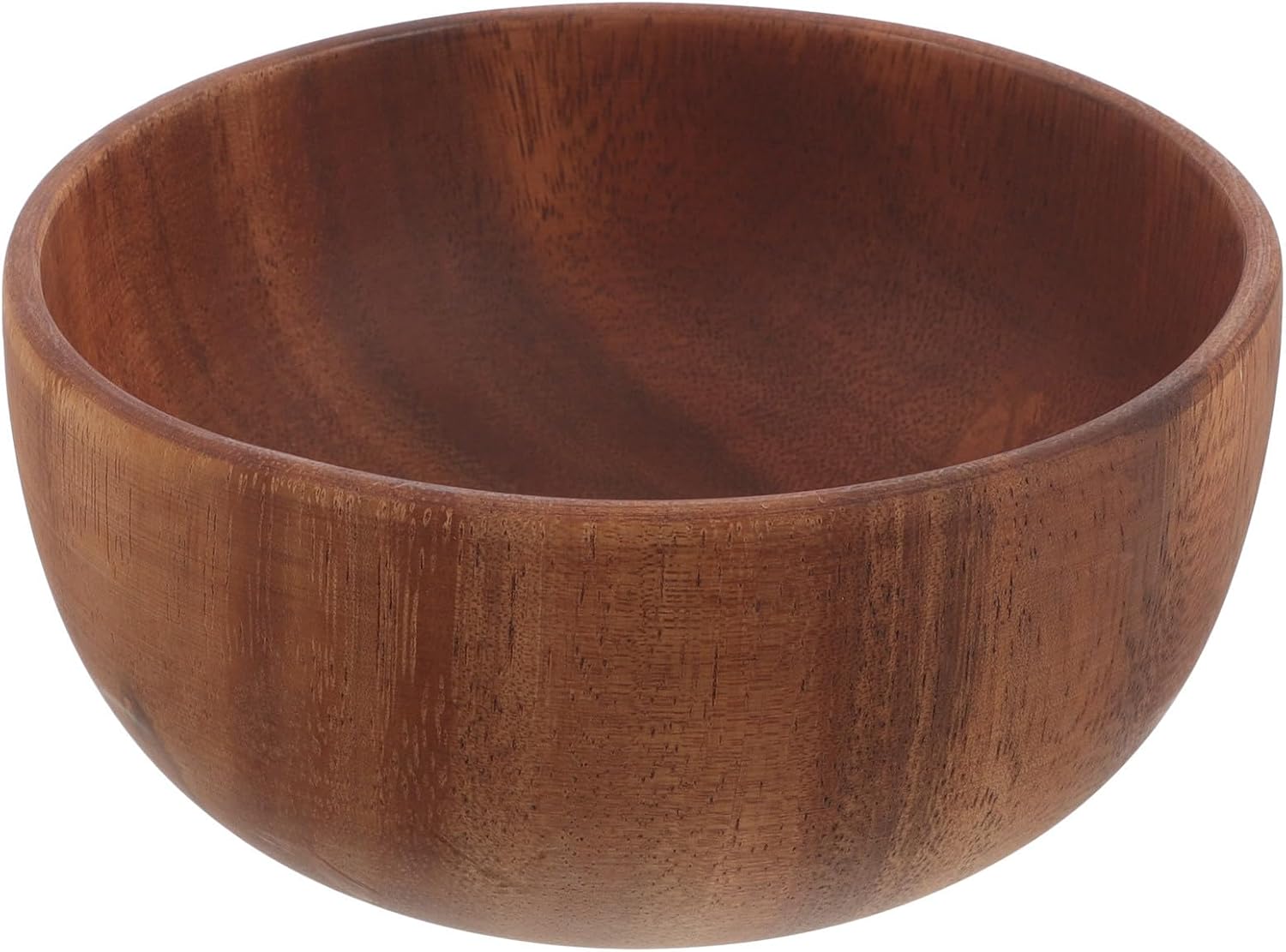 BESTOYARD Teak Wood Salad Bowl, Flat Bottom, Smooth Edges for Rice