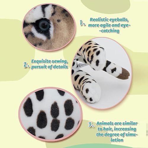 Miniatura 5 de Peluche de guepardo, animal de peluche de leopardo de 16 pulgadas, almohada de peluche de guepardo, guepardo, lindo, gigante realista, de peluche,