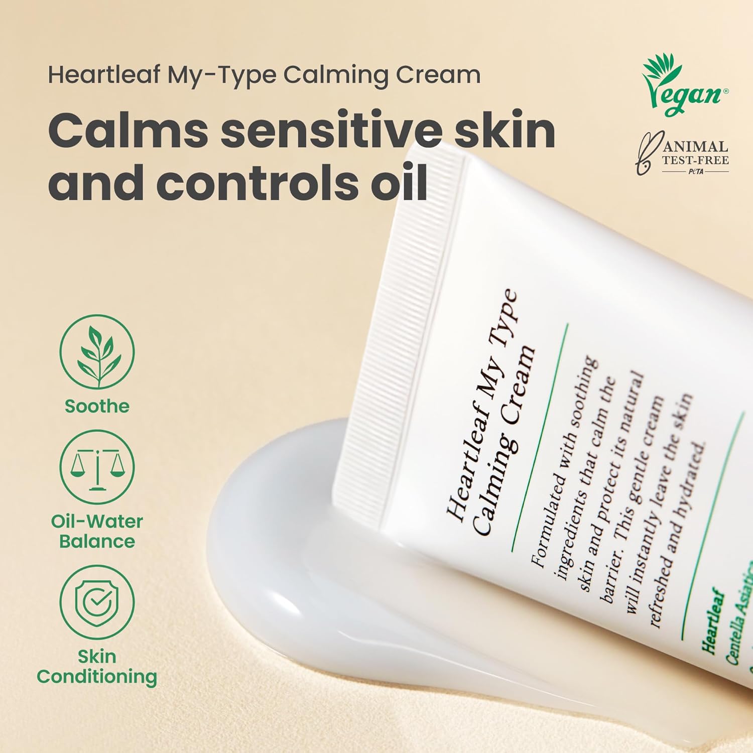 AXIS-Y Heartleaf My Type Calming Cream - Soothing, Redness Relief & Long Lasting Moisture Dewy Skin Daily Face Lotion - Vegan Korean Skin Care Moisturizer Face Cream - 2.02 fl. oz. - Image 2