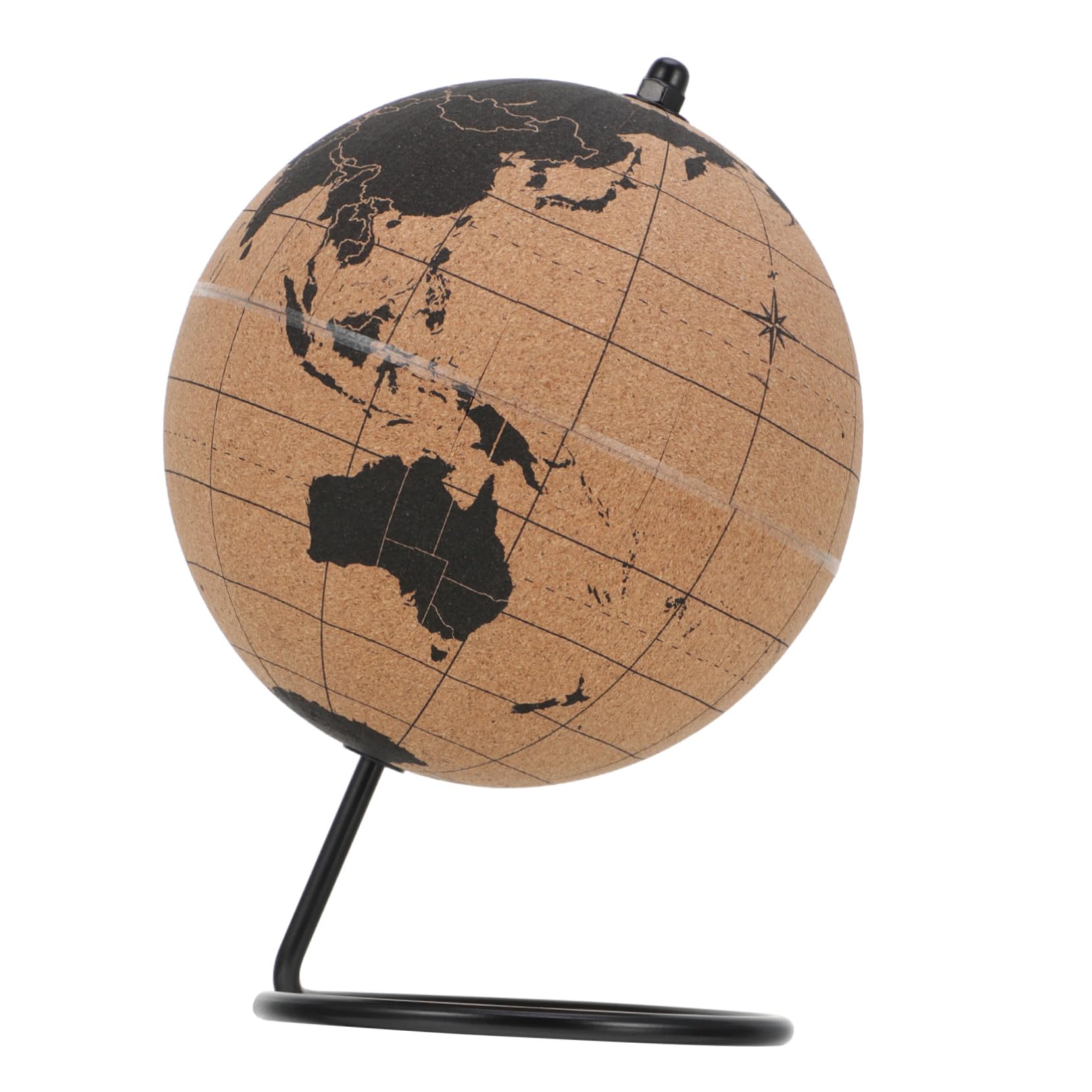 NUOBESTY Globo Terráqueo De Escritorio y Globo De Enseñanza Tamaño Medio De Corcho Negro Soporte Firme Para Decoración De Oficina y Herramienta Educativa Para Niños