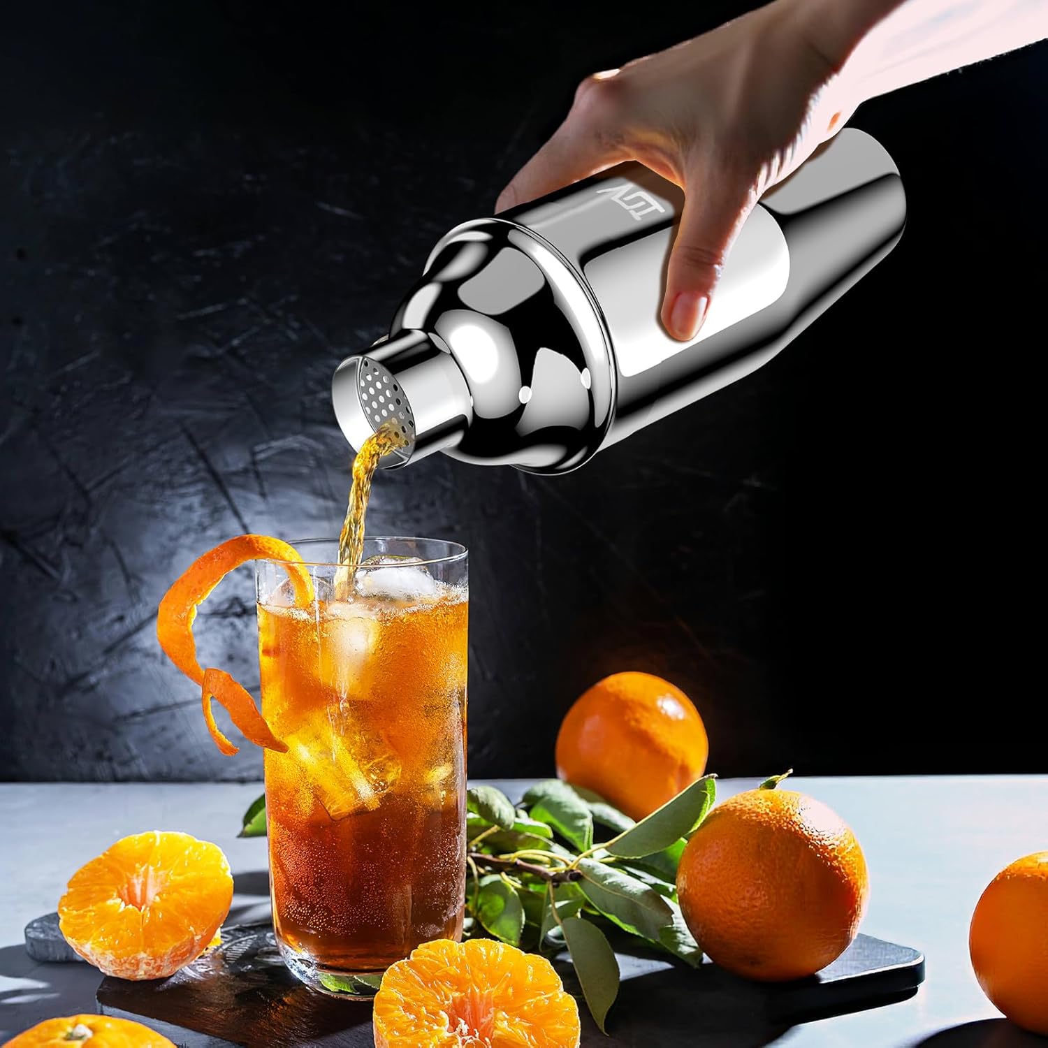 Cotail Shaker, i Shaker, Drink Mixer with Built-in Strainer,