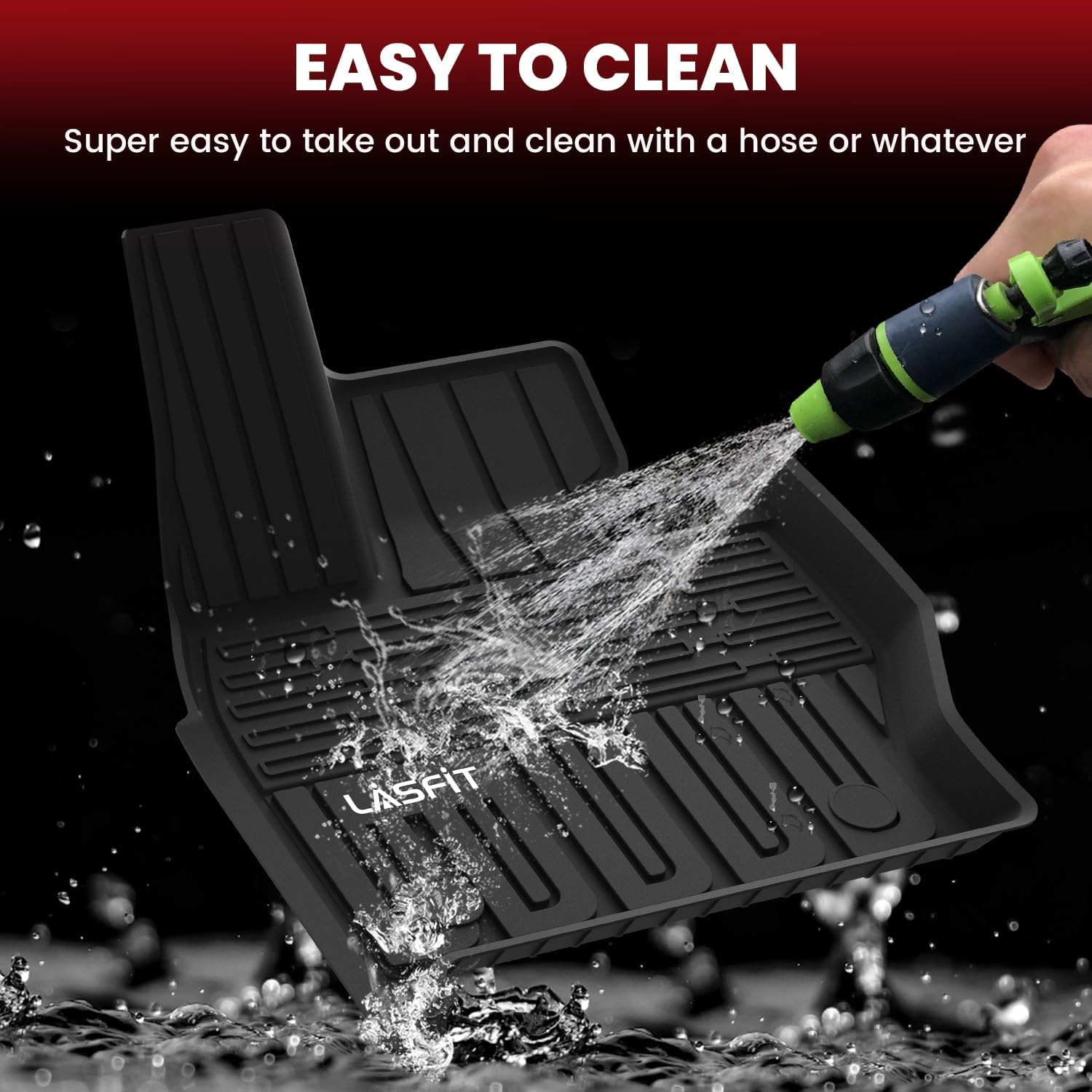 LASFIT Floor Mats & Cargo Mat for Range Rover Sport 2023-2025, TPE All Weather Protection 1st & 2nd Row Rubber Floor Liners for Range Rover Sport Accessories, Black, Easy to Clean - Image 5