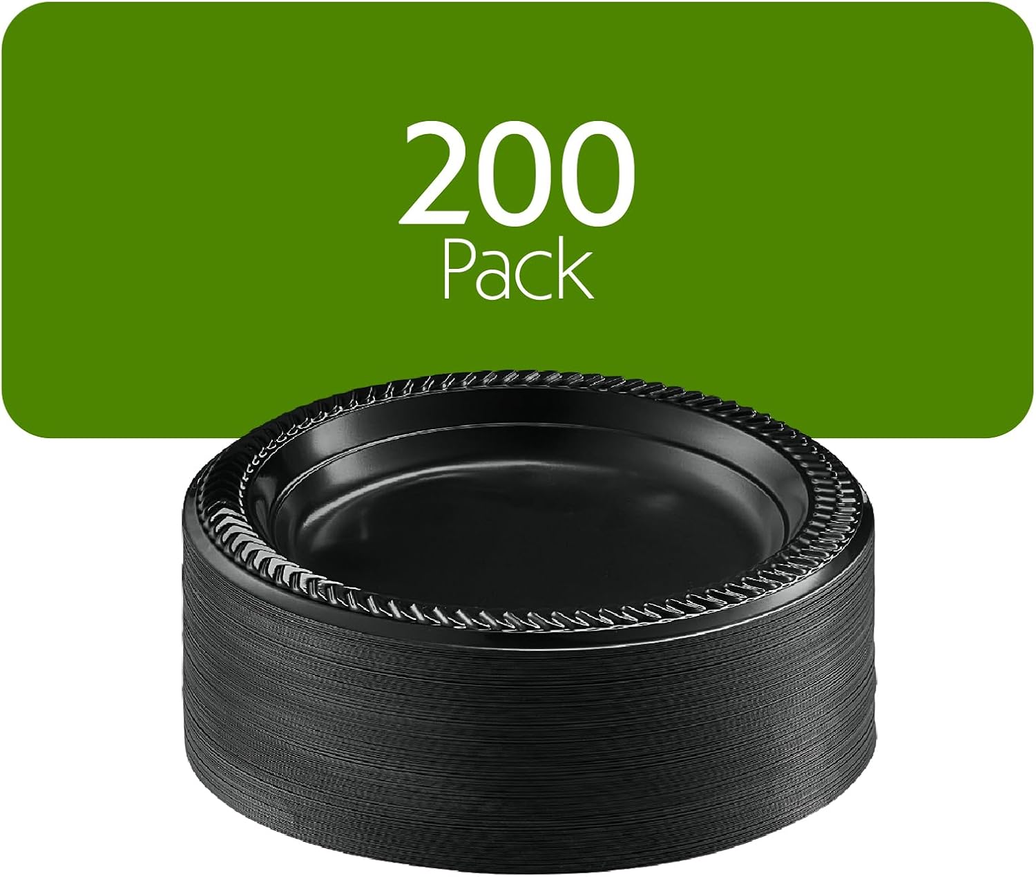 PLASTICPRO 200 PCS Black Plastic Plates Light Weight 7 Inch Plastic Dinner Dessert Appetizer Plates Black Plates Disposable for Party and Wedding - Image 7
