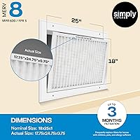 Vista 3 de Simply 18x25x1 Filtro de aire, MERV 8, paquete de 6, para caldera/aire acondicionado y HVAC de casa (Tamaño real: 17.75"x24.75"x0.75") Control