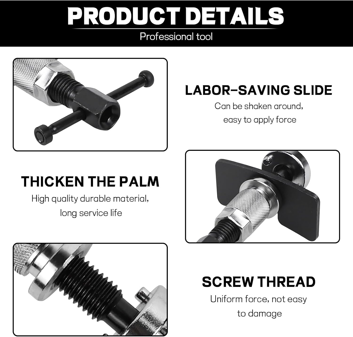 3PCS Brake Caliper Piston Rewind Tool, Car Brake Caliper Compression Tool Set, Auto Brake Piston Wind Back Tool for Replacement of Rear Brake Pad, Universal Car Accessories