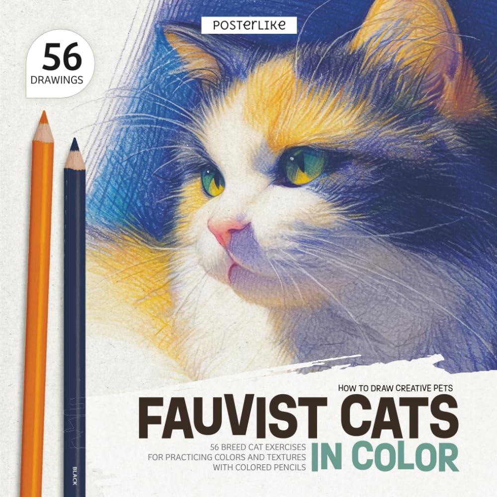 How to Draw Creative Pets. Fauvist Cats in Color: 56 Breed Cat Exercises for Practicing Colors and Textures with Colored Pencils (Draw pets like a pro)