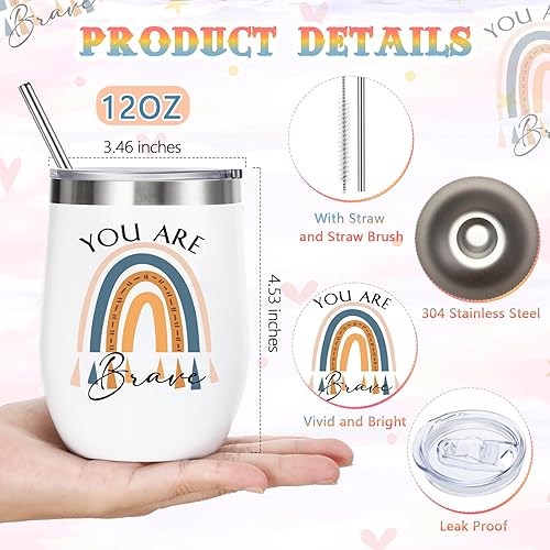 Miniatura 2 de Sieral 10 piezas de regalos inspiradores para mujeres, vaso de arco iris de 12 onzas, tazas aisladas de acero inoxidable, regalos de agradecimiento