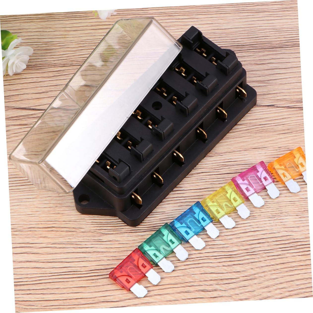 STOBAZA 4pcs Way Automotive Fuse Block Truck Owners Replacement Fuse Box Easy Installation Maintenance