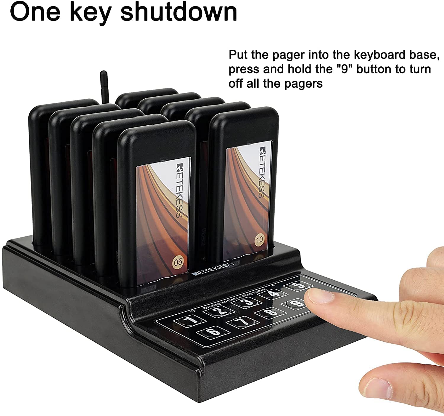 Retekess TD174 Restaurant Pager System, Long Working Distance Pager