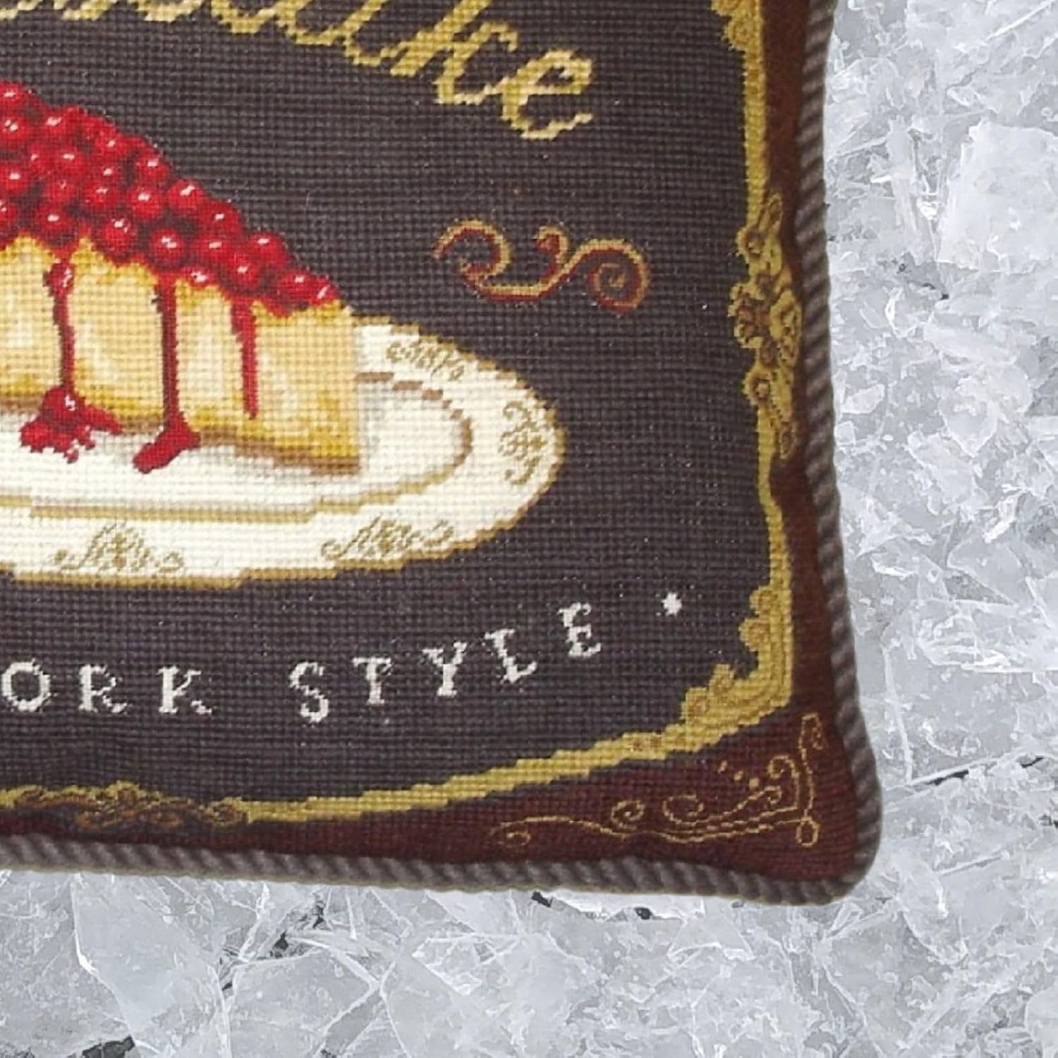 Handmade Wool Needlepoint Throw Pillow Cover 15x19 - Vintage French Country Decorative Cushion Cover for Couch, Bed, and Spring Home Deco