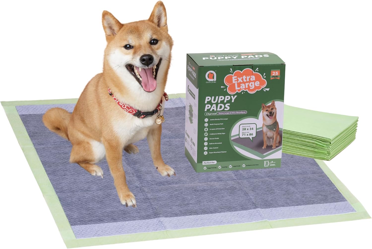 Charcoal Puppy Training Pads, Extra Large Puppy Pee Training Pads