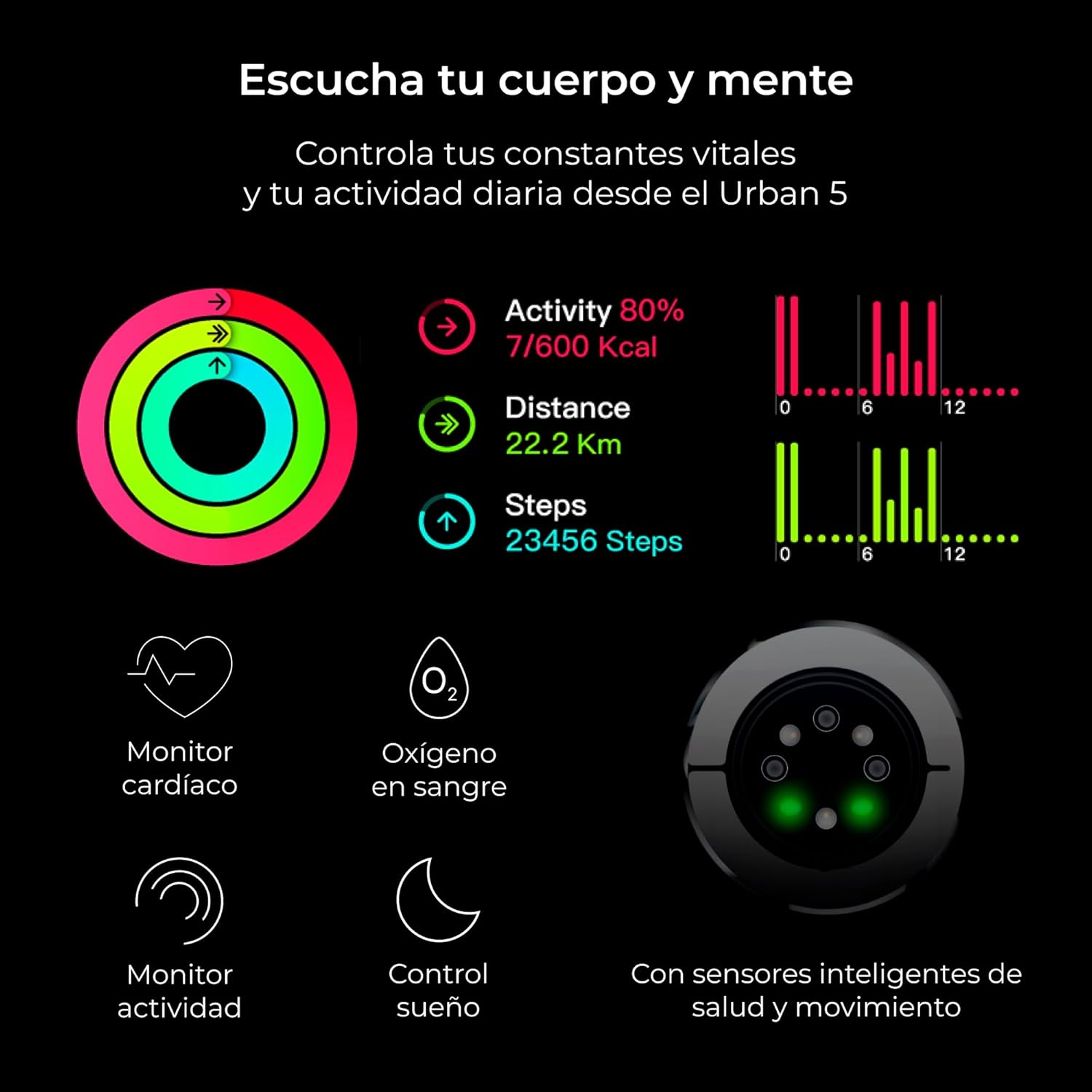 Ksix Urban 5 Smartwatch health monitoring features