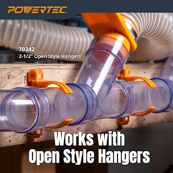 POWERTEC Clear PVC Pipe 2-1/2 x 36 Long, 1PK Rigid Plastic Tubing, Round Tube Compatible w/Dust Collection Fitting, for Woodworking Tool, Dust Collection System, Toy Cars and Bird Feeder (70176V)