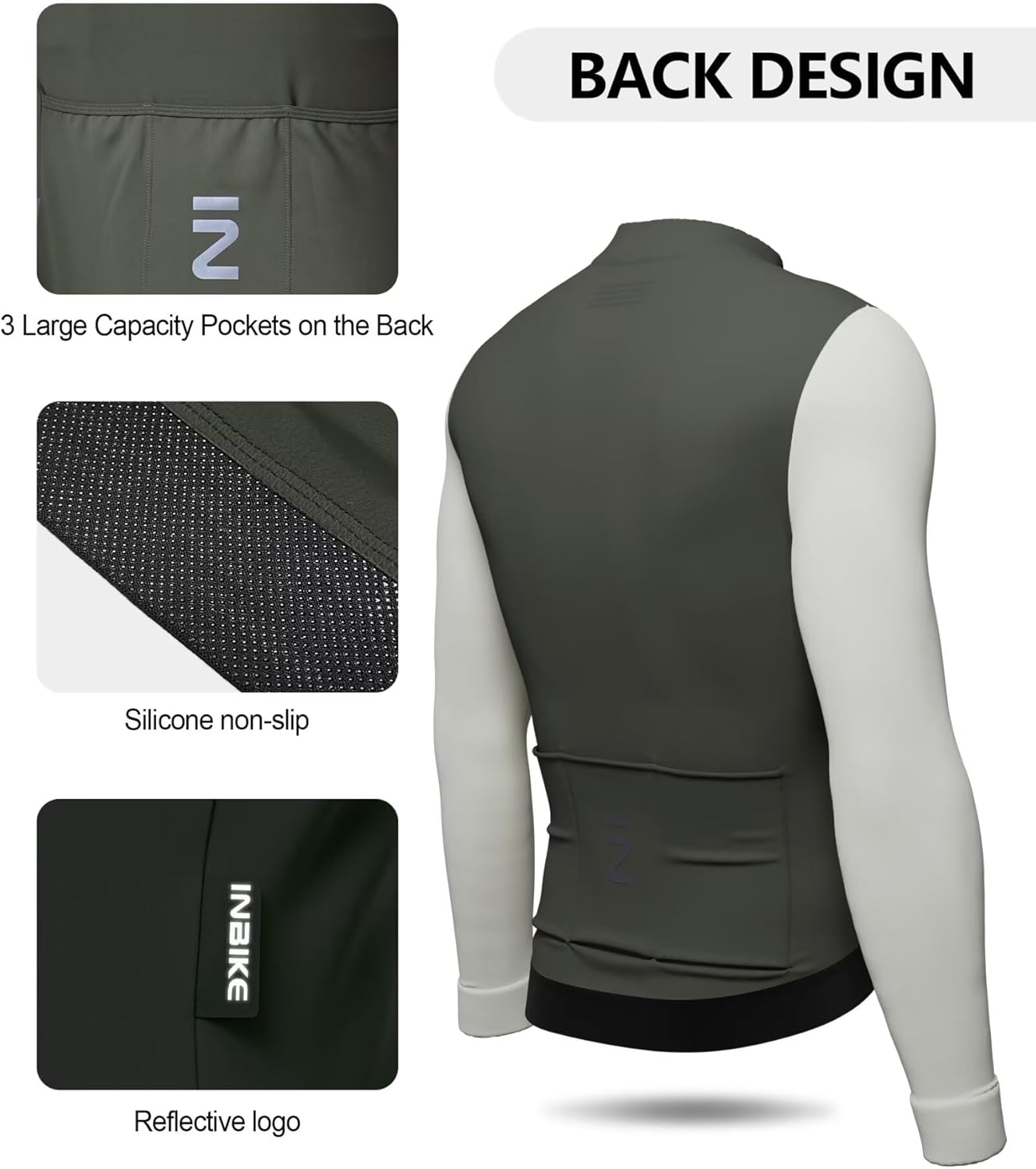 INBIKE Winter Cycling Jackets for Men Women Thermal Fleece Bike Jersey for Cold Weather Riding Windproof Bicycle Clothing - Image 5