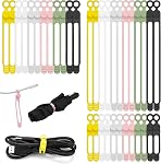 Câbles en silicone réutilisables, Câblodistributeurs pour recharger les câbles, Organisateurs de fils, Cables électriques, Câbles d'ordinateur, Câble de données pour les services domestiques (6 Couleurs, 3 Tailles)
