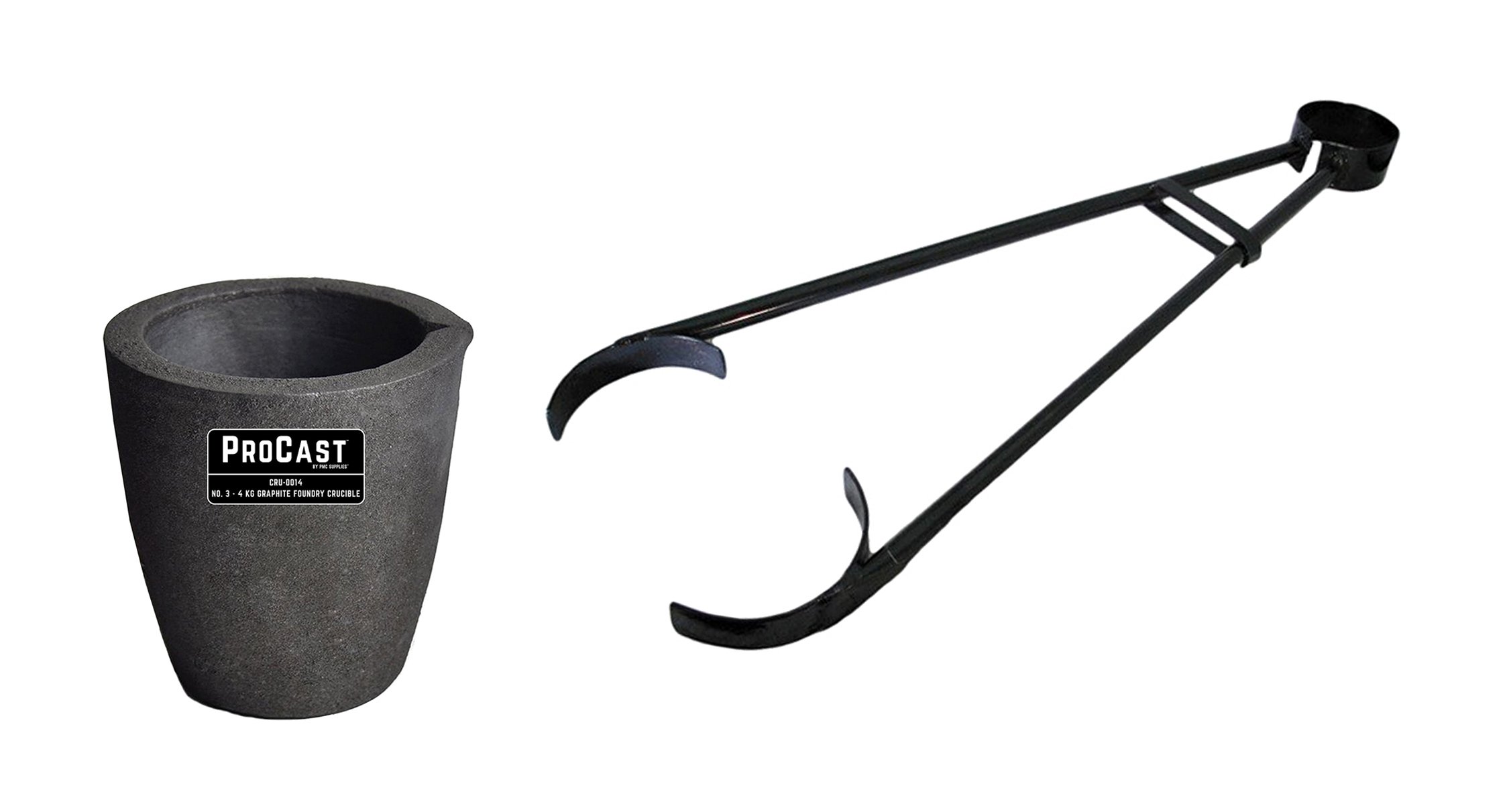 #3-4 Kg Clay Graphite Foundry Crucible Kit w/ 26" Foundry Crucible Flask Tongs Gold Silver Metal Refining Casting Tool
