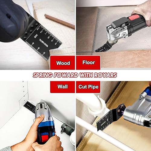 Miniatura 7 de Royars Paquete de 50 hojas de sierra multiherramienta bimetálicas oscilantes multiherramienta para Fein Multimaster Dremel Multi-Max Dewalt