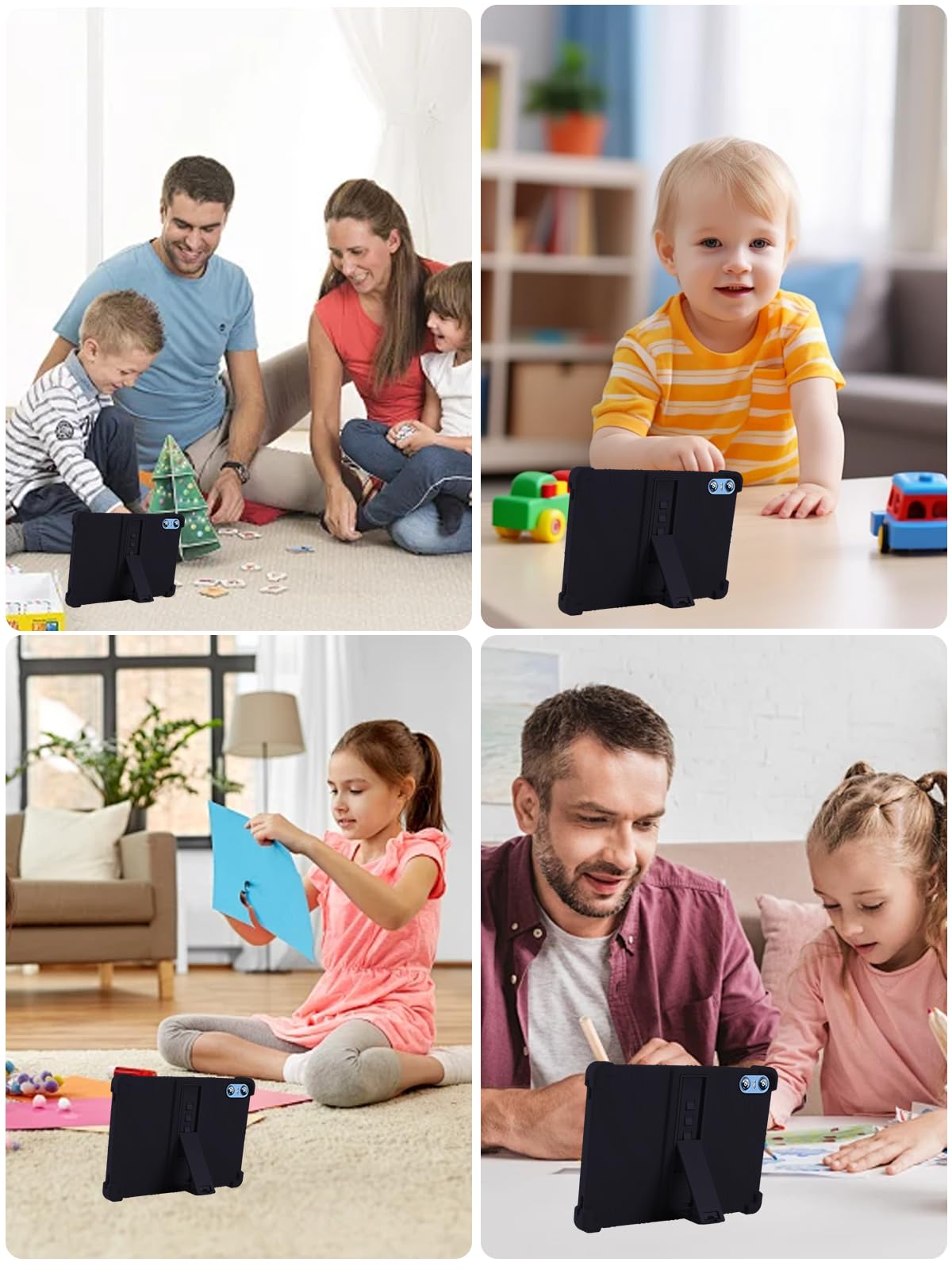 Funda para SKYEGG Tablet K13 10 pulgadas, yystao Niños Funda de Silicona Suave Compatible con SKYEGG K13, Soporte Ajustable (Negro)