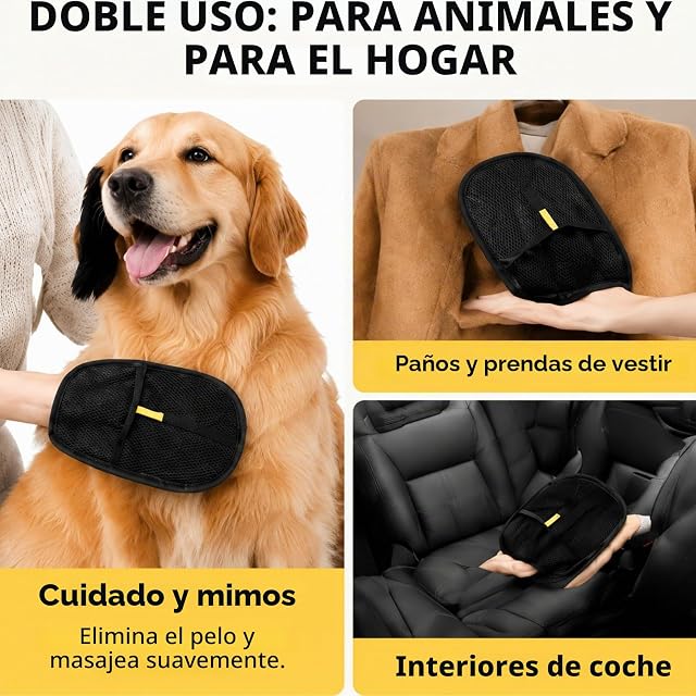 Foto 3 de 8 de Aemmbon Softpet - Guante Quitapelos Mascotas Softpet, Guante Quitapelos para Perros Y Gatos, Elimina Pelo…