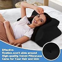 Vista 4 de BALAPET 2 Piezas de Funda de Almohada Cervical de Terciopelo, Funda de Almohada de Elasticidad Suave para Almohada Cervical Ergonómica, Fundas