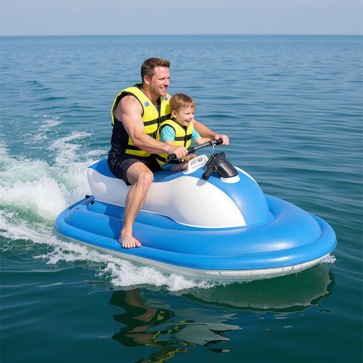 Inflatable Jet Boat W/Detachable Underwater Scooter, Electric Inflatable Jet Ski - 500W/700W Motor, Max Load Cap. 330 lbs, Electric Watercraft for Adults, for Sea Pool Party Water Sports,500W10A