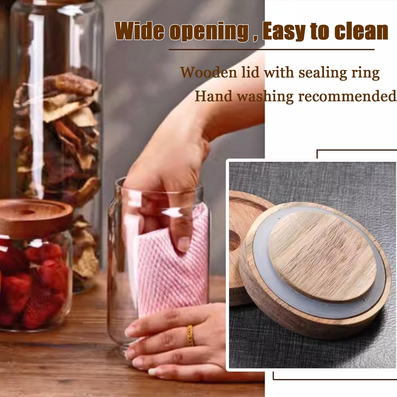 Viovian Glass Storage Jars with Airtight Lids 34 oz image 4
