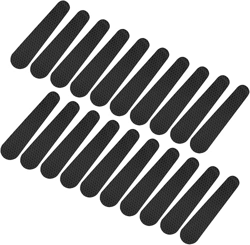 uxcell 50 tiras adhesivas de silicona antideslizantes para colgar ropa para perchas de madera y plástico, color negro (2.68 x 0.75 pulgadas)