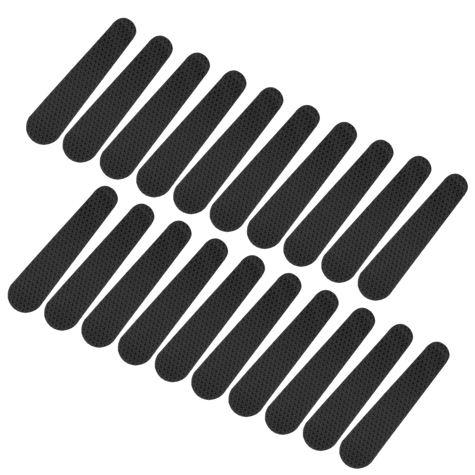 sourcing map 50Pcs Non-Slip Hanger Grips Silicone Adhesive Clothes Hanger Strips for Wood Plastic Hangers, Black (2.68" x 0.75")