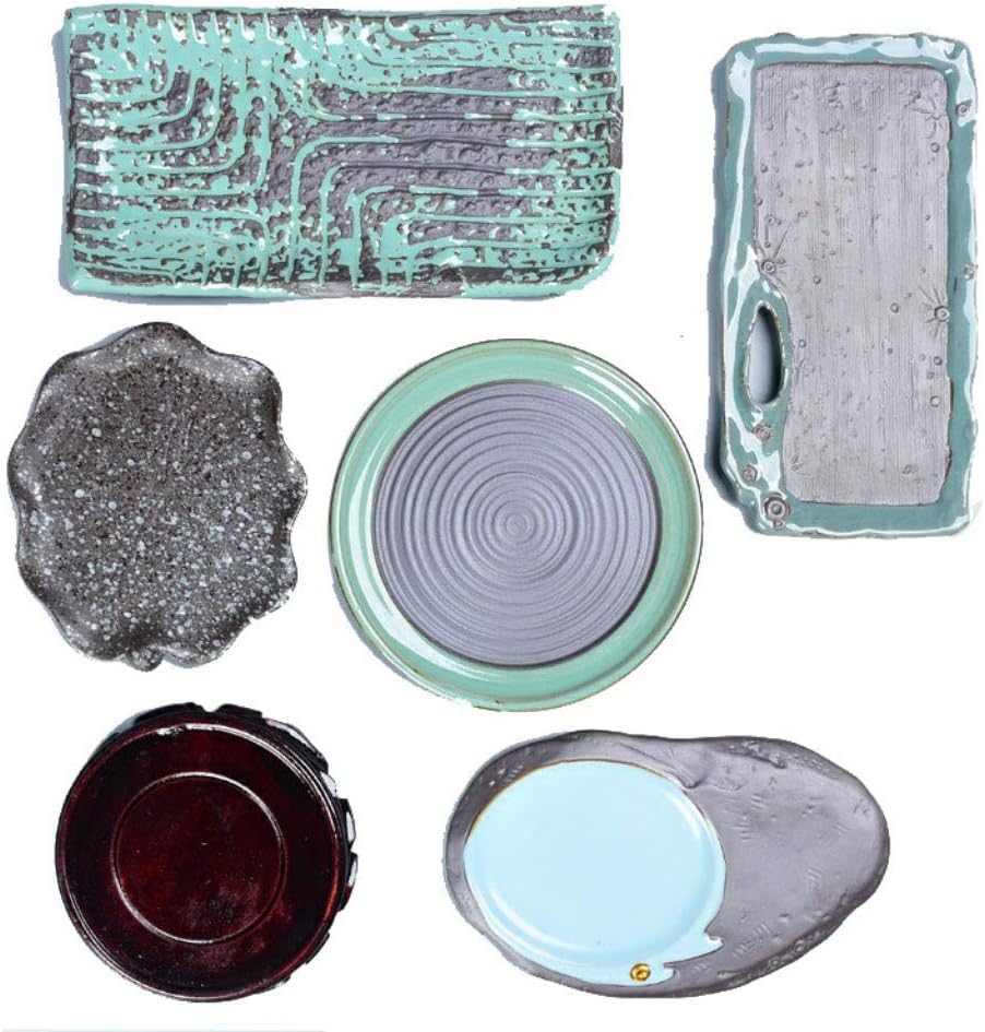 Plant Saucer Drip Tray Retro Flower Pot Tray Ceramic Thickened Flower Pot Tray Outdoor Garden Home Indoor Office Plant Potted Chas,A