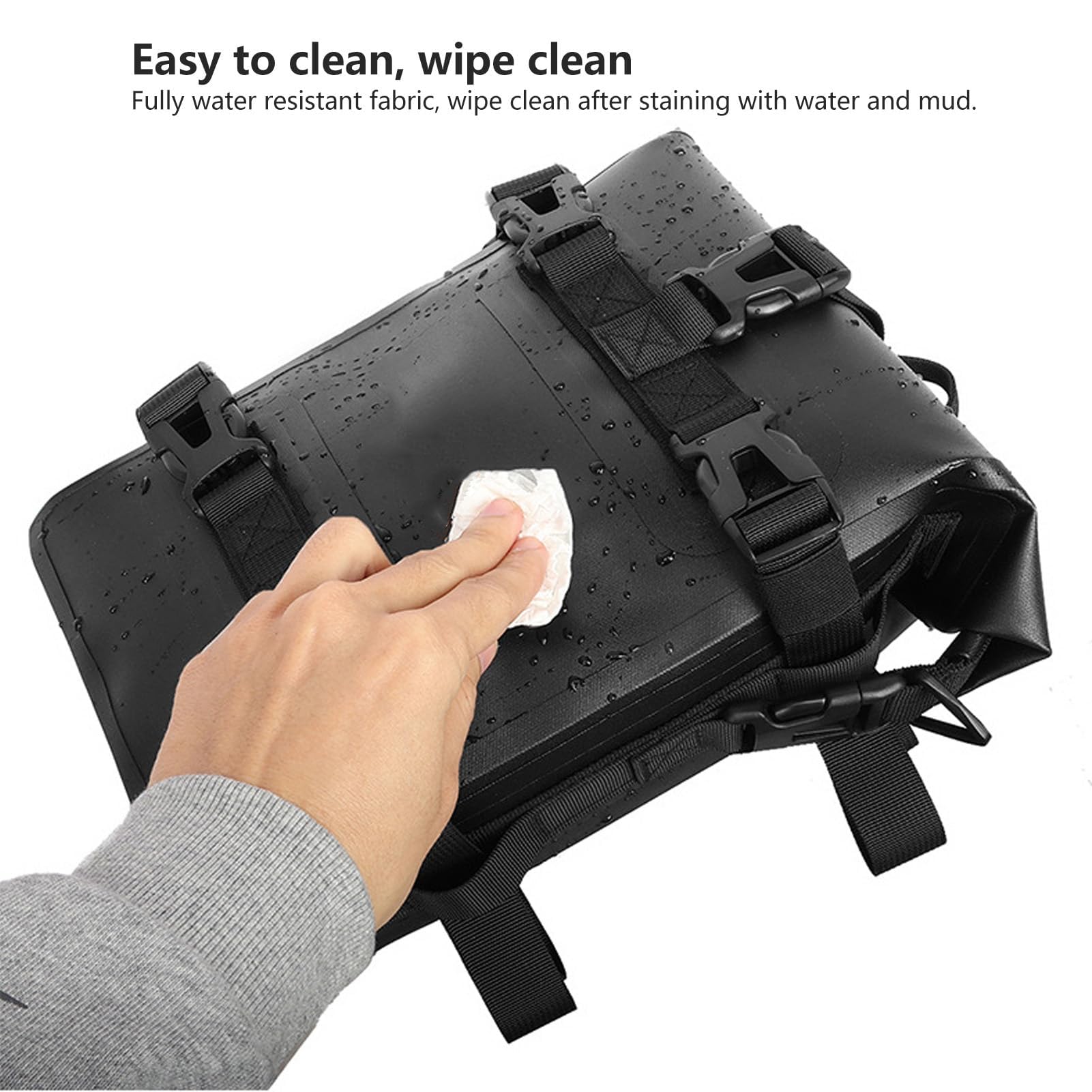 SUNGOOYUE Bolsa para Barra de Choque para Motocicleta, 4L, Impermeable, de Liberación Rápida, Universal, de Poliéster, TPU, para Motocicleta, Bolsa Lateral para Viajes (Negro)
