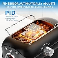 Vista 3 de Espresso Machine, 20 BAR Pump Temperature Control, Compact Espresso Maker with Steam Milk Frother, Professional Coffee Makers for Home, Cappuccino