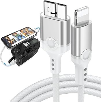 ACANDYA MFi-Certified for Lightning to USB 3.0 Micro B Camera Adapter Cable