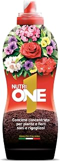 Abono líquido concentrado para plantas y flores sanas y rebeldes. Con extractos de origen vegetal y microelementos, 1 litro