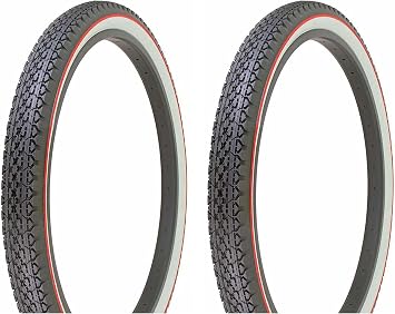 Two Bike tire Duro 26 x 2.125 Black/White Side Wall Red Line HF-133. Bicycle tire,Bike Parts,Bicycle Parts
