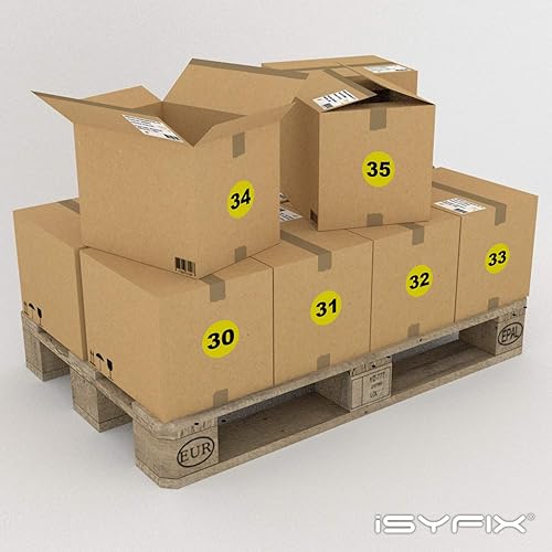 Miniatura 79 de iSYFIX Calcomanías amarillas de números consecutivos – 1 a 100, 2 pulgadas, 1 juego – Vinilo autoadhesivo de alta calidad, ideal para inventario