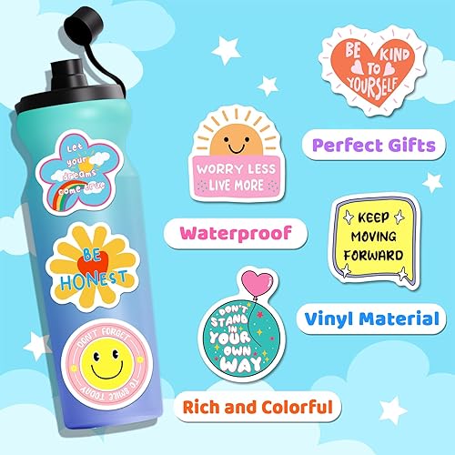 Miniatura 3 de 200 calcomanías motivacionales, calcomanías con citas inspiradoras para niños, adolescentes, estudiantes, adultos, calcomanías de afirmación