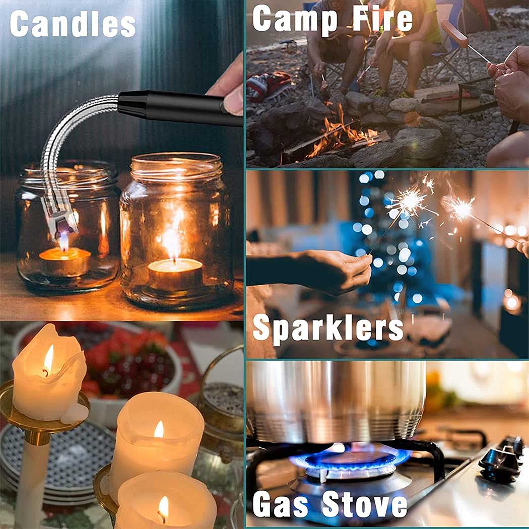AMERTEER Candle Lighter Long Grill Electric Plasma USB Rechargeable Arc