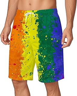 Bañador para hombre corto arco iris rayas pantalones cortos y bermudas para hombre gay orgullo mes playa Boardshorts LGBTQ Pantalones cortos coloridos pantalones cortos deportivos a rayas