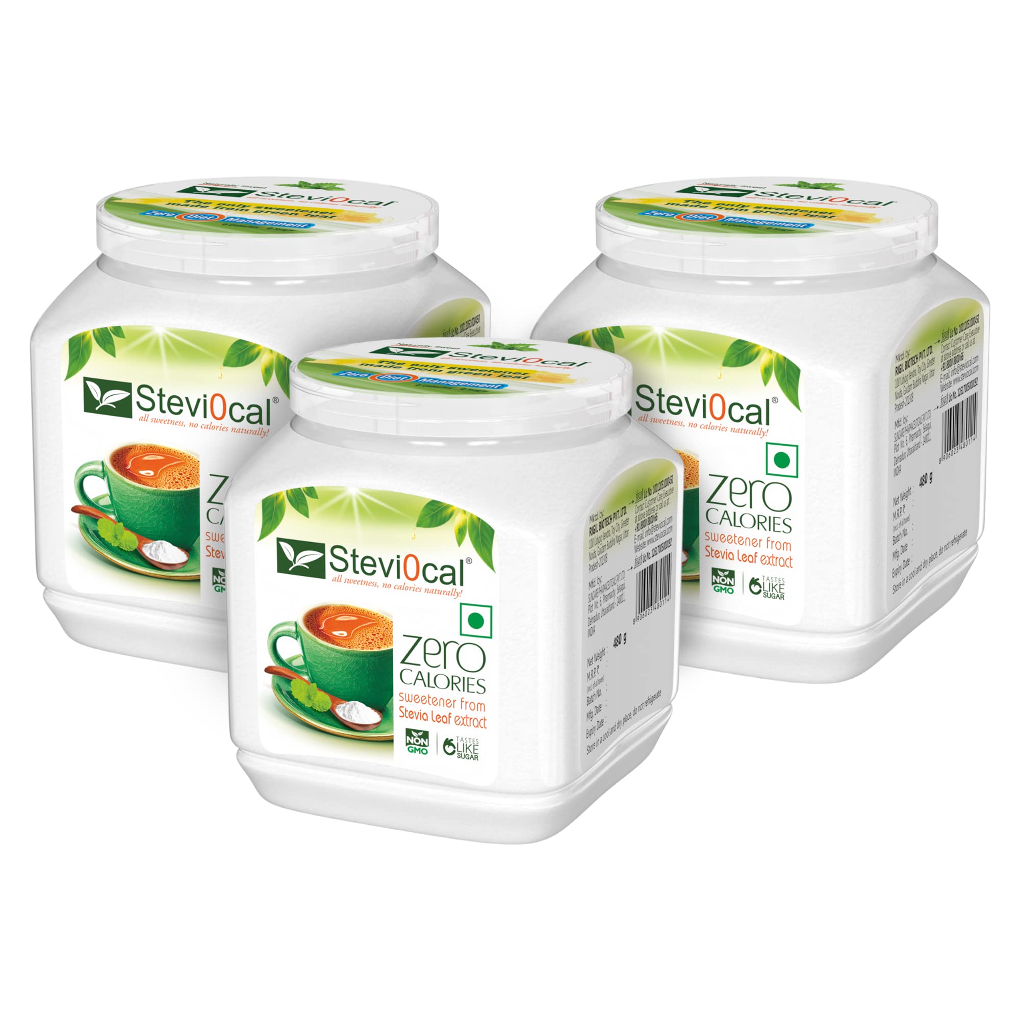 Stevi0cal Stevia Sweetener Powder | 100% Sugar Free Natural | Zero Calorie for Weight Management, Diet, Diabetic Friendly |480 gm Jar - Pack of Three (3 x 480 gm) (B09SLVKSLM) Amazon Price History, Amazon Price Tracker