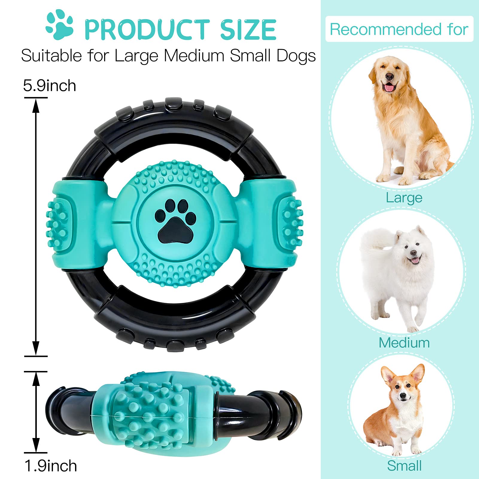 Juguetes para Perros para masticadores agresivos, Juguete Indestructible para Perros medianos y Grandes, Juguetes Resistentes con Sabor a Leche para mantenerlos ocupados