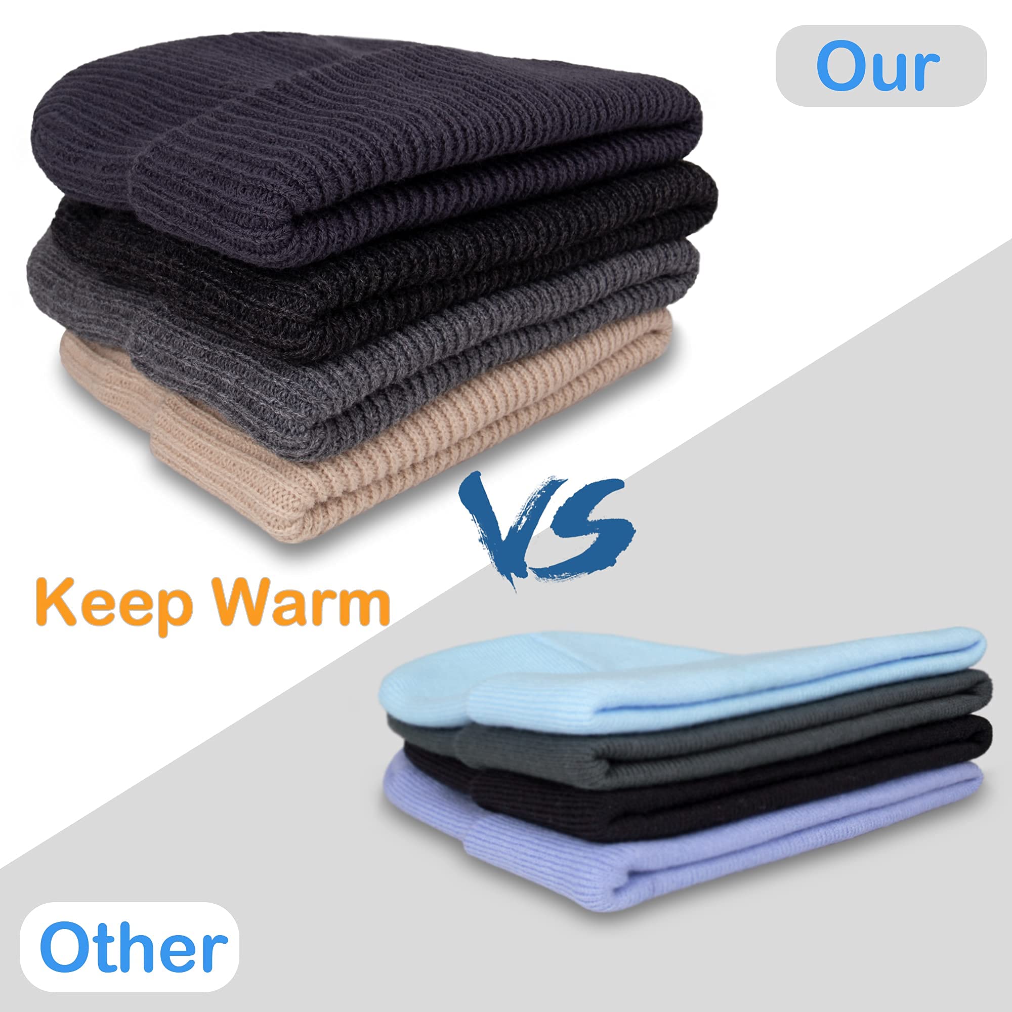 Pack Beanies - Gorros de invierno cálidos de punto para hombres, mujeres y niños grandes (regalo de otoño e invierno para la familia)