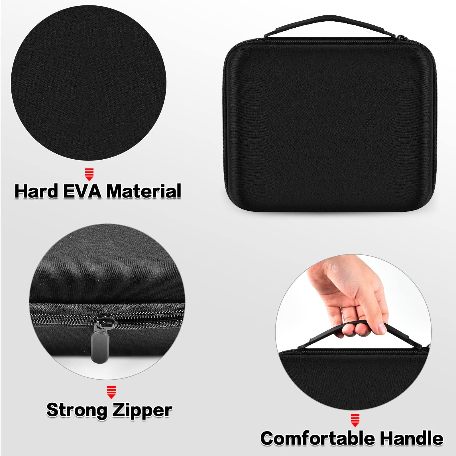 Boobowl Uhrenbox Veranstalter/Uhrenkasten Display Aufbewahrungsbox Passend für alle Armbanduhren und Intelligente Uhren bis zu (Nur Box) (8 Slots Black, 8 Slots)