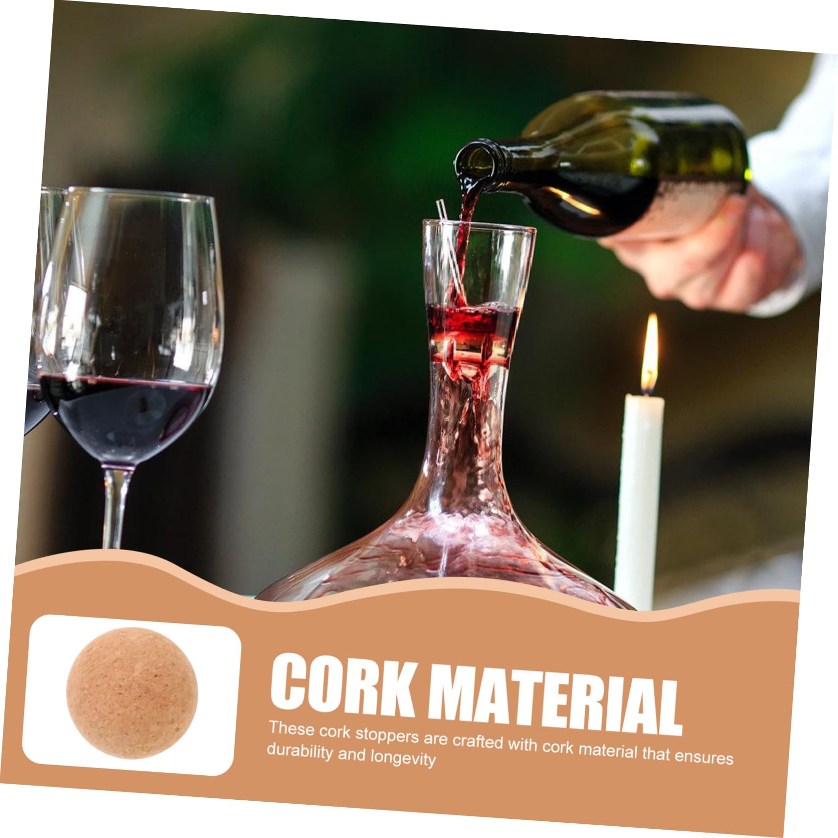 Cabilock Tapones De Corcho para Botellas De Vino De Tapones De Compactos Y Multifuncionales Accesorios para Decantadores con Hermético 2 Piezas X 5